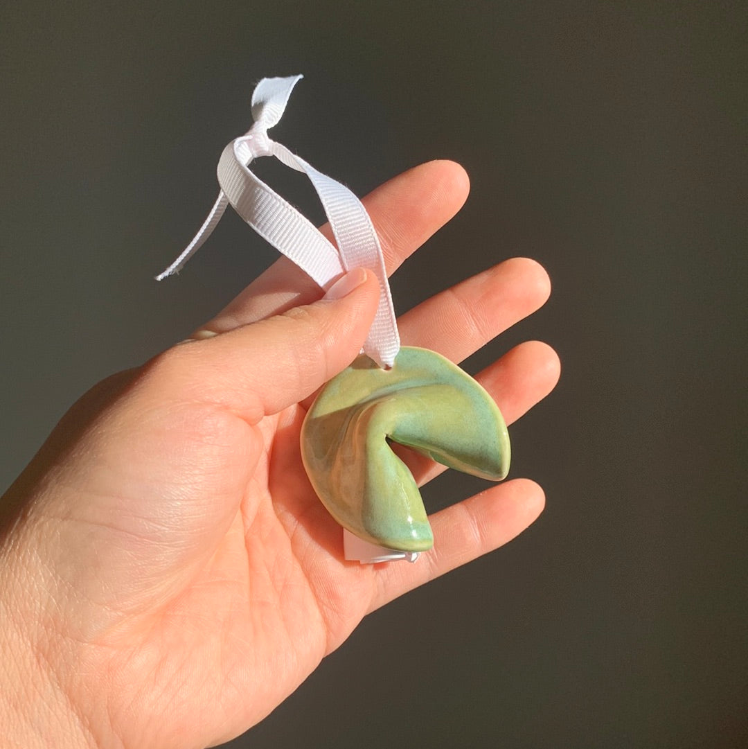 Fortune Cookie Ornament AJE Pottery