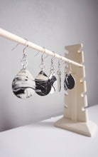 Load image into Gallery viewer, Black & White Marble Earrings