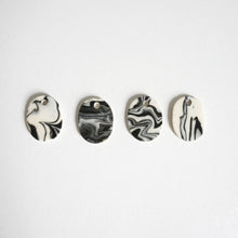 Load image into Gallery viewer, Black & White Marble Earrings