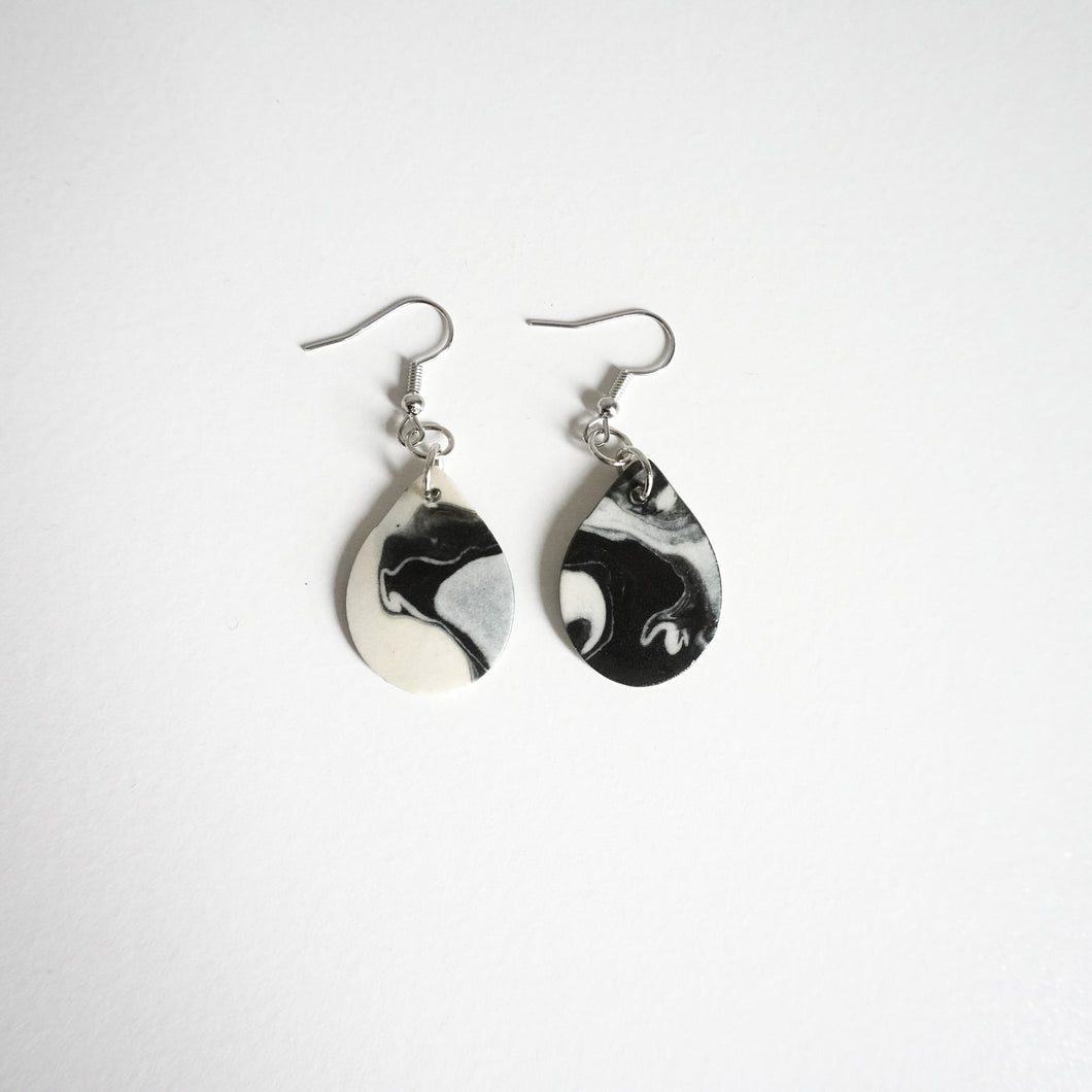Black & White Marble Earrings