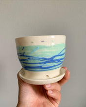 Load image into Gallery viewer, Colored Clay Planter w/ Attached Water Catcher
