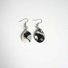 Load image into Gallery viewer, Black &amp; White Marble Earrings
