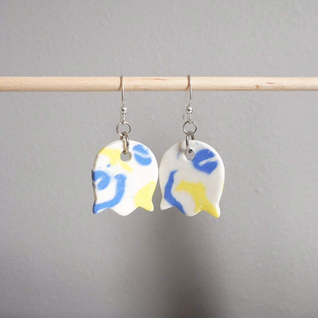 Blue and Yellow Earrings